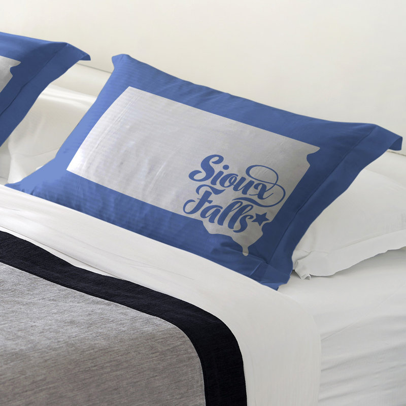 South Dakota Sham Set, Queen, Polyester, Blue