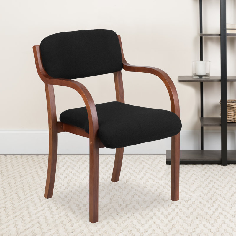 Chaise de salle d'attente en cuir Marthell, Noyer
