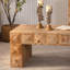 Table basse rectangulaire à relief géométrique 3D, parfaite pour les salons et les cabines