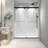 Frameless Double Sliding Shower Door With Adjustable Soft Closing Function 8Mm Tempered Glass With Nano Easy Cleaning And Stick Explosion-Proof Menbrance