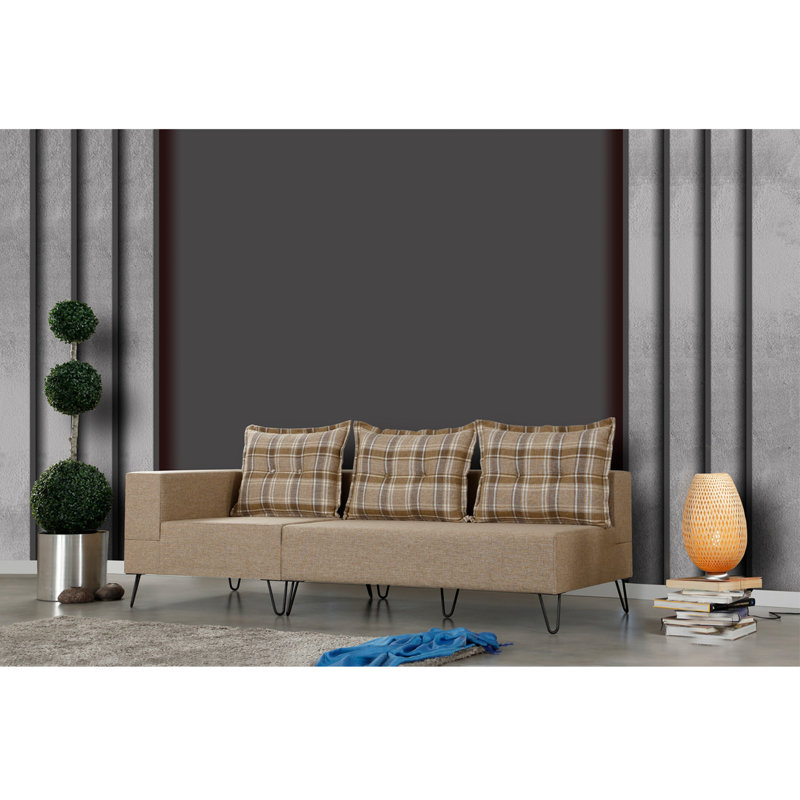 Canapé rembourré 78,7 po Roullard, 100 % polyester brun