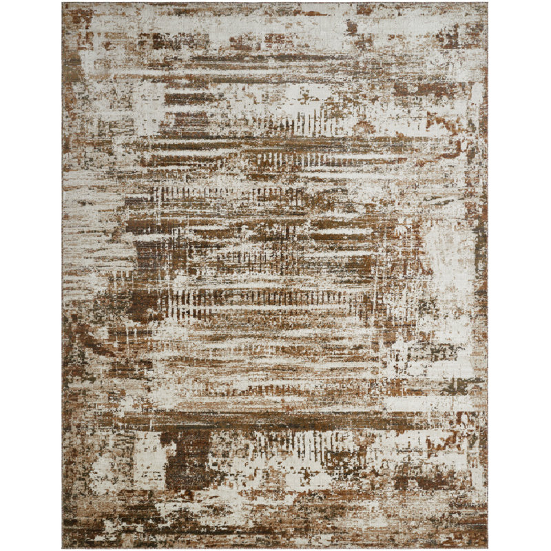 Finke Mocha Abstract Area Rug, Rectangle 9'6" x 13'6"