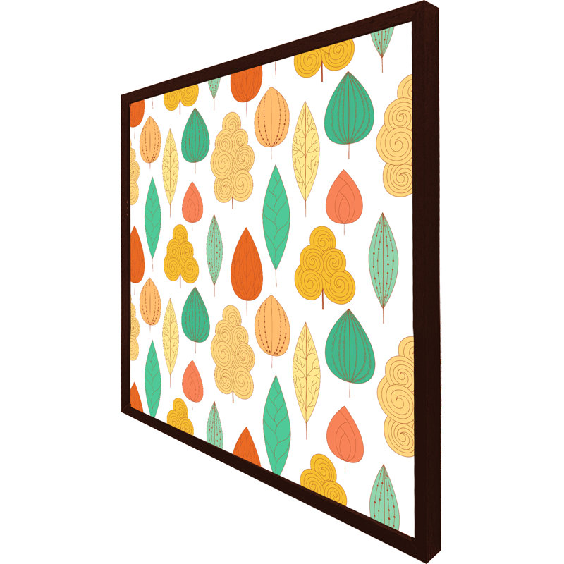Varda Decorative Leaves 1 Piece Single Picture Frame Wall Art, 31cm H x 31cm W x 4cm D, Brown Framed