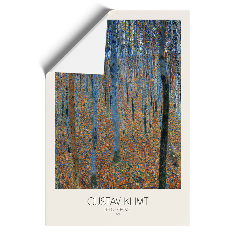 Beech Grove Forest With Border by Gustav Klimt - No Frame Painting, 30cm H x 21cm W x 0.1cm D