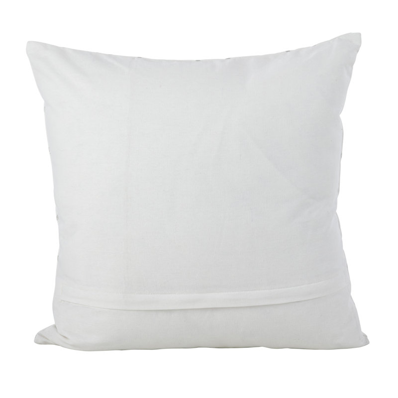  Metallic Diamond Cotton Down Throw Pillow, Silver