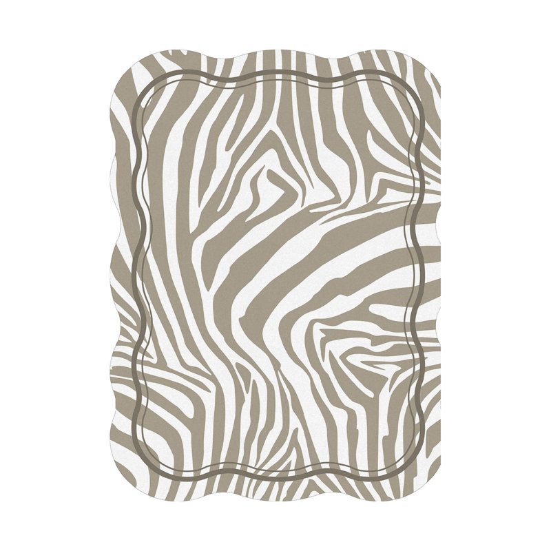 Tapis abstrait en polyester tissé à la machine Novelty Mayview, Nouveauté 3 pi 3 po x 6 pi 7 po