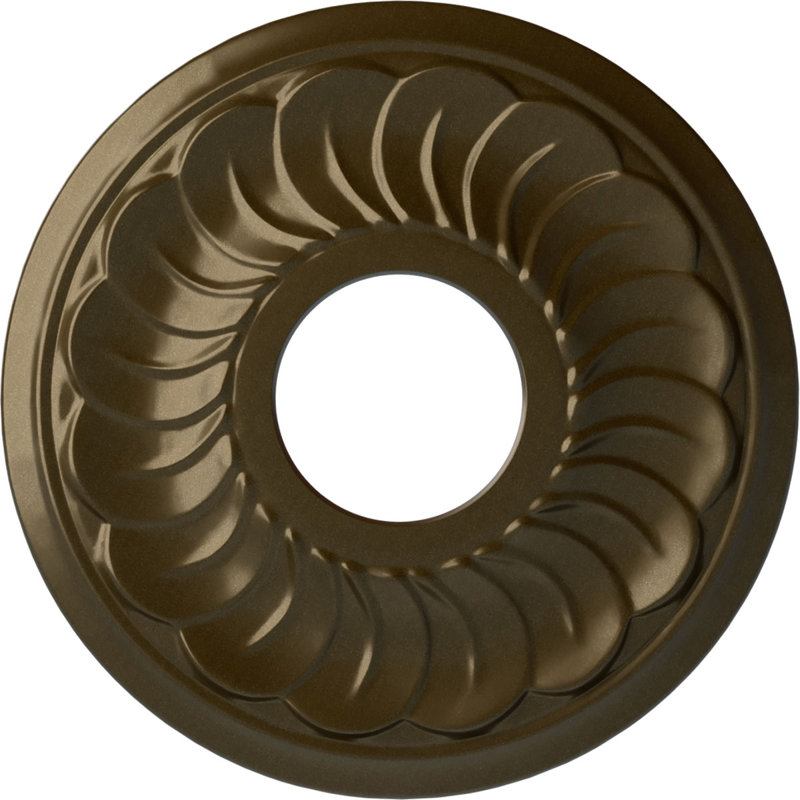 Endurathane Blackthorne Ceiling Medallion, 11 3/4"OD x 3 5/8"ID x 1"P (Fits Canopies up to 4 7/8"), Hand-Painted Brass Finish