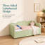 Lit de jour simple en tissu d'ameublement Gingham-1002939374
