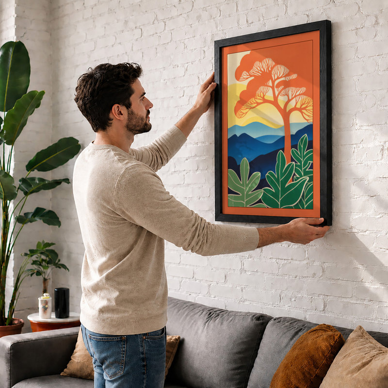 Desert Landscape Rustic - Framed Print, A1 - 84.1 x 59.4 cm, White