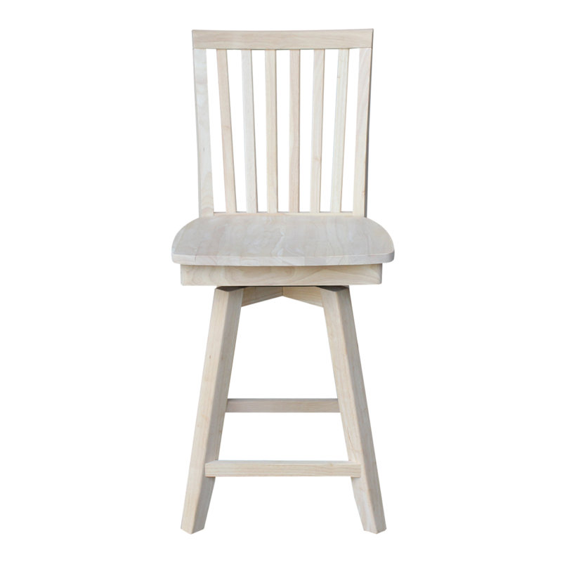 Hirz Swivel Solid Wood Counter Stool, Counter Stool (24" Seat Height)