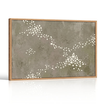 Ensemble de 1 tableau abstrait à pois sur toile