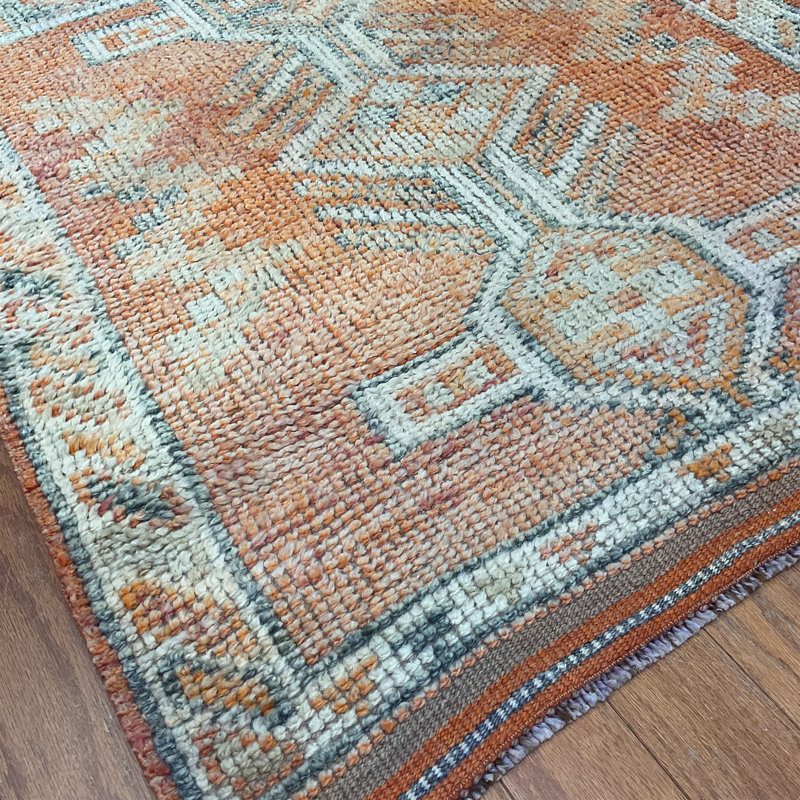 Tapis de couloir Oushak fait à la main Bungalow Rose