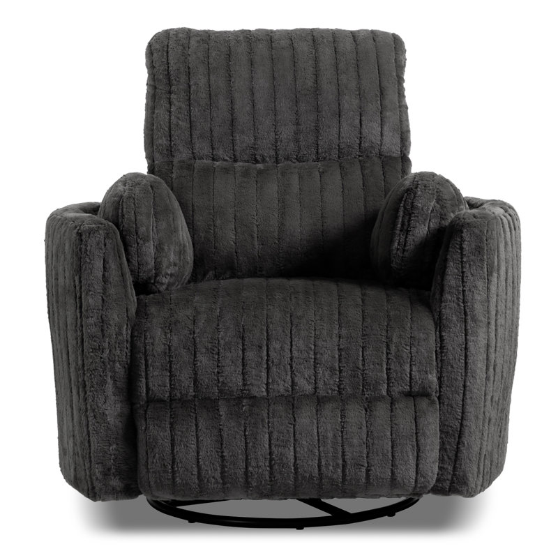 Spinelli Chenille Power Swivel Glider Recliner, Gray
