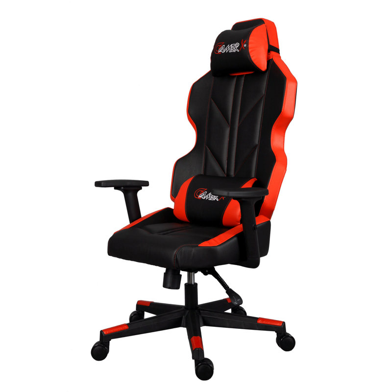Fauteuil de jeu inclinable et ergonomique en cuir East Red Home Kilic