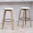 Set of 2 Beatus Beige Woven Fabric Bar Stool with Natural Wood Legs Set-1162713896-1162713902