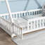 Lit simple en forme de tente, lit avec garde-corps, lattes et porte, blanc-1502258152