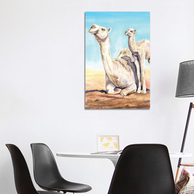 Camel And Calf by George Dyachenko - Wrapped Canvas Painting