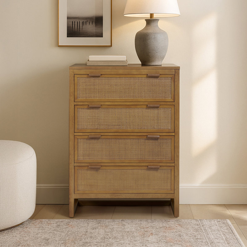 Teamson Home Hatteras 4-drawer Dresser, Walnut, Brown