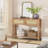 Zayer Rattan Entryway Table, 43" Console Table with Drawers, 2 Tier Sofa Table with Storage, Wooden Console Table for Entryway-1089253028
