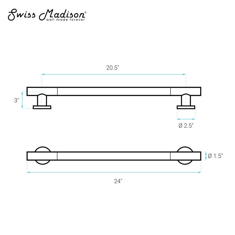 Auvergne Grab Bar In Matte White