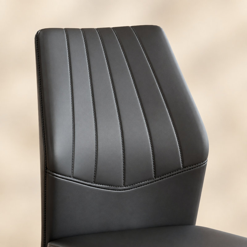 Ensemble de 6 chaises de salle à manger modernes en similicuir noir, 6, Gold