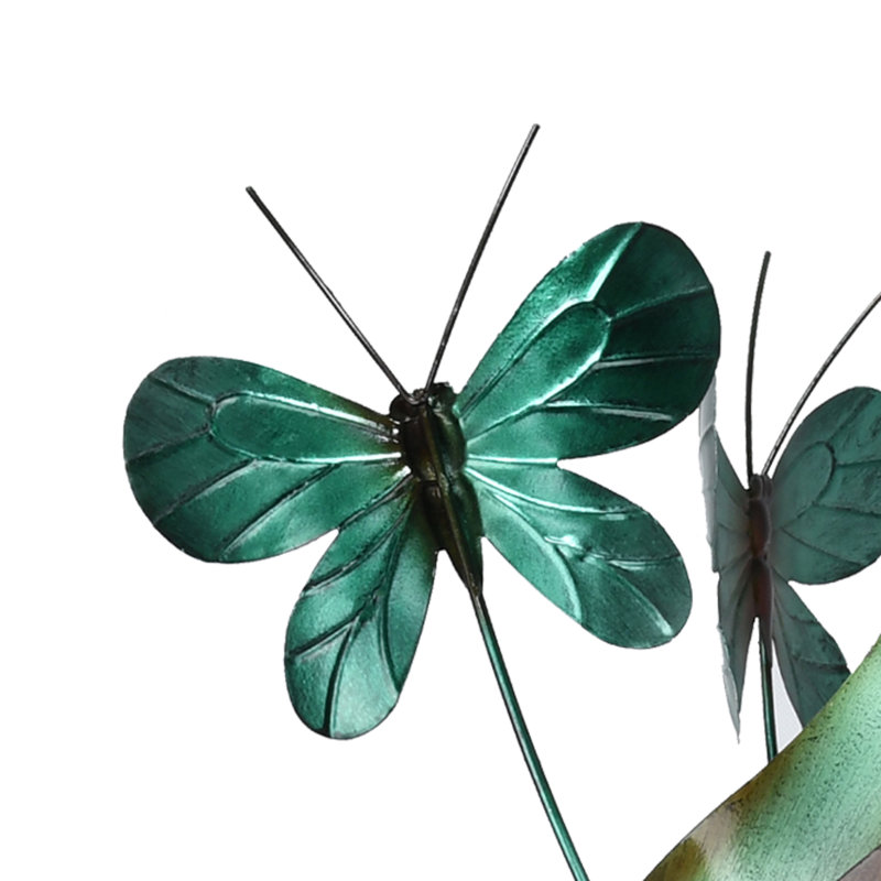 Uchis Solar Tulip and Butterfly Kinetic Windmill Sculpture with LED Light