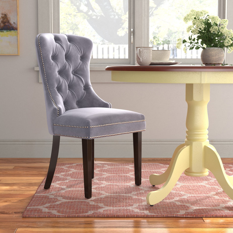 Jolliff 19'' H Tufted Upholstered Side Chair, Stormy Gray