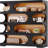 71.26" Tall 4-Tier S-Shaped Black & Brown Modern Freestanding Display Storage Shelf for Living room, Office, Bedroom