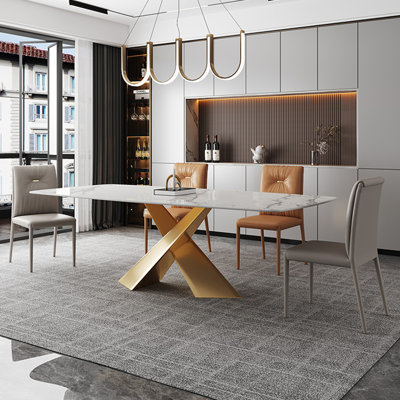 Italian style luxury rectangular dining table sets