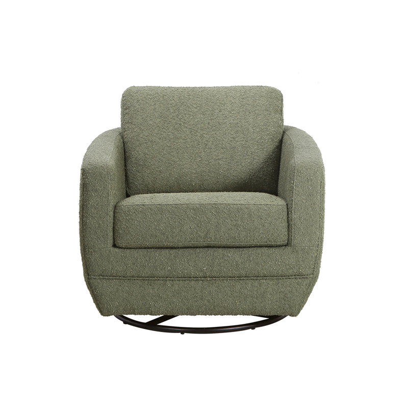 Sage Boucle Upholstered Swivel Glider Chair for Nursery