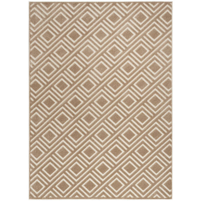 Tapis géométrique brun 7 pi x 9 pi