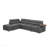 Grey Fabric Sectional Sofa with Storage Ottoman