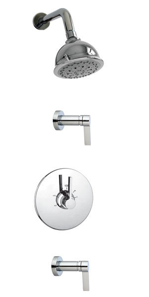 Système de douche thermostatique complet, Chrome poli