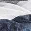 Édredon douillet avec draps en microfibre bleu marine et gris - Motif de chambre à coucher doux et chaud