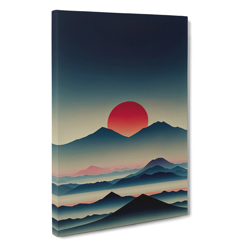 XC1022-417X Abstract Sunset Over Mountains No.2 - Wrapped Canvas Print, 76cm H x 50cm W x 3cm D