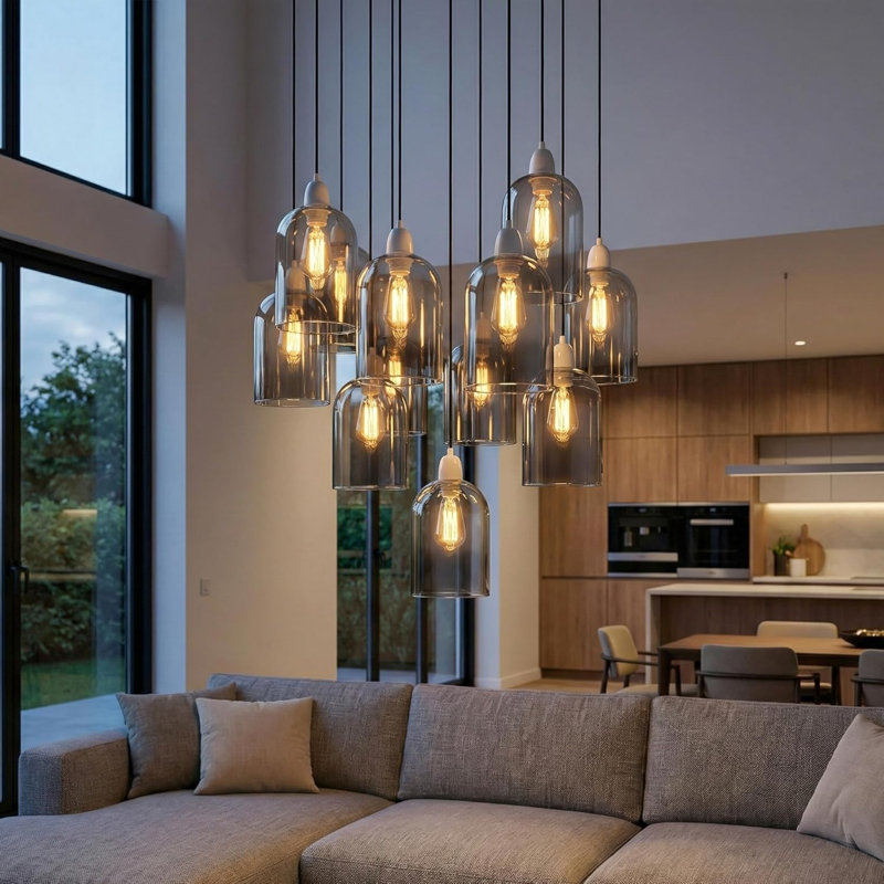 23 cm H Drum Glass Lamp Shade