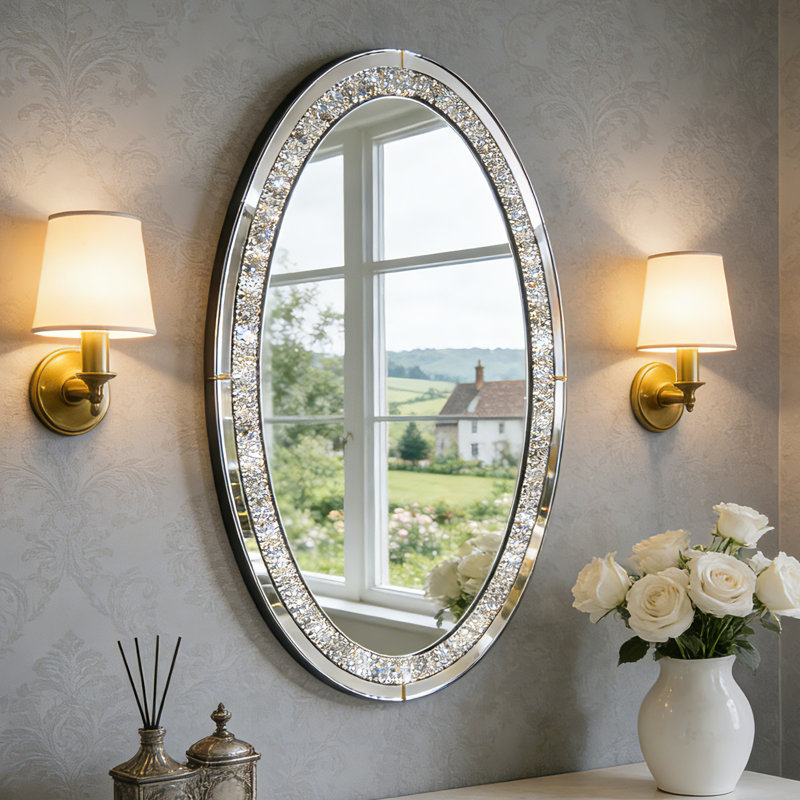 Banff Oval Wall Mirror Large Accent Mirror 