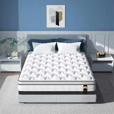 Hybrid Mattress In A Box, Cooling Gel Infused Memory Foam And Pocket Spring Mattress, Medium Firm