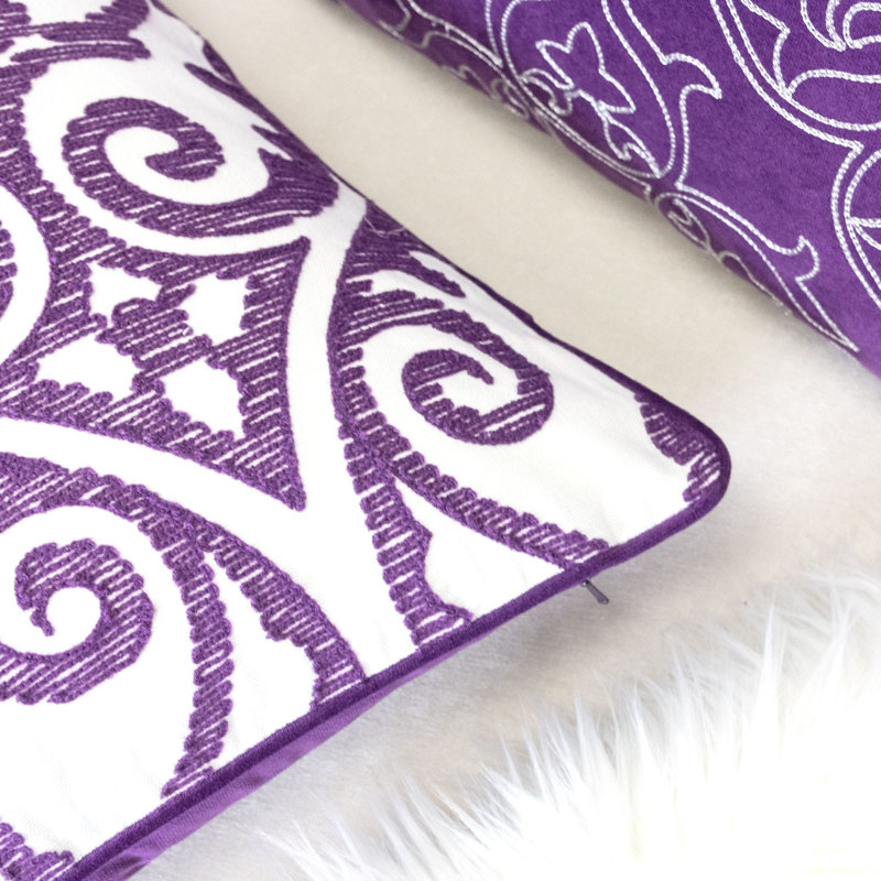  Swirls Indoor/Outdoor Cotton/Velvet Throw Pillow