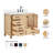 Cambridge 42'' Solid Wood Single Bathroom Vanity in Oak, with 1.5'' Carrara White Quartz Top, Right Offset, Rectangle Sink-1787912921-1787912926-1796547358