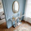 Console moderne à miroir avec pieds courbés et incrustés de pierre