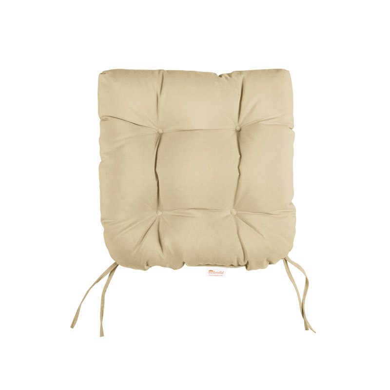 Coussin de siège capitonné Sunbrella, L 16 po, Toile Sunbrella® beige antique
