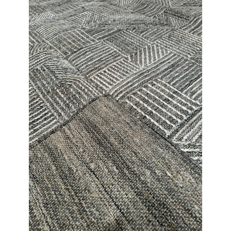 Tapis en laine et coton gris noué à la main Original Original