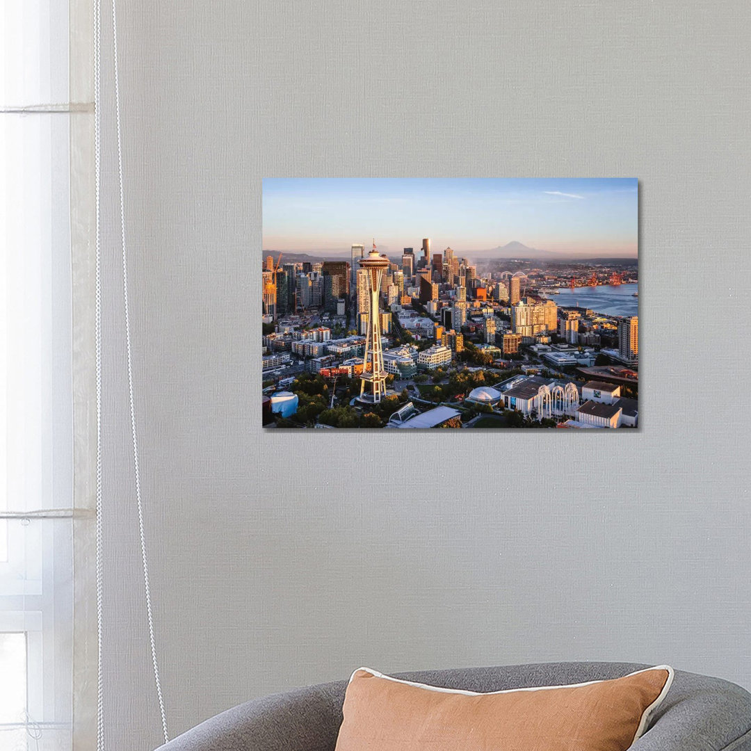 Space Needle and Skyline, Seattle by Matteo Colombo - Wrapped Canvas Photograph