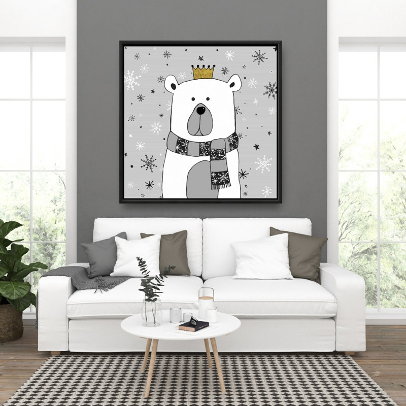 Beautiful Bear - Toile encadrée illustrative pour la décoration intérieure