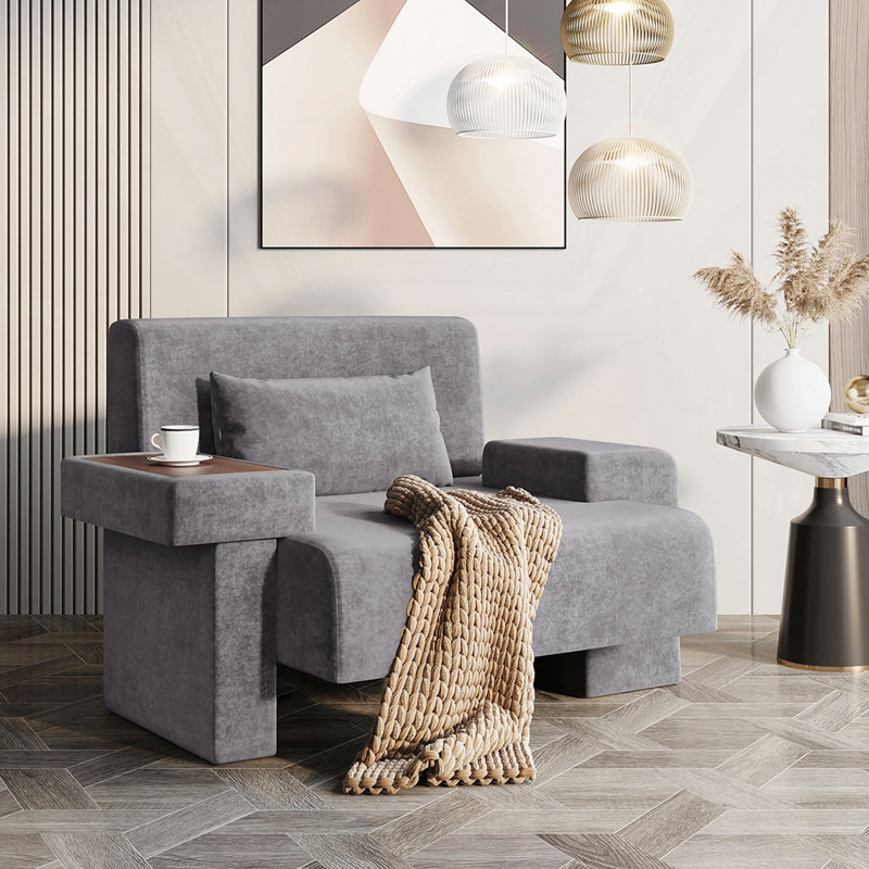 Fauteuil surdimensionné de 48 po de largeur, Gris