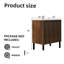 Ensemble de meuble-lavabo simple autoportant avec lavabo en résine à surface solide intégré, portes d'armoire cannelées et pieds en métal-469353316-469353319