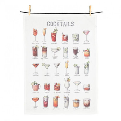 Classic Cocktails Tea Towel