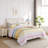 Colourful Print Microfiber Comforter Set With Metallic Pint & Faux Tufted Design-109318041