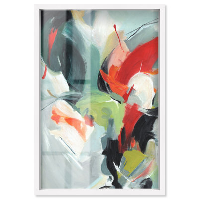 Belteau Abstract Large 1 Piece Shadowbox Oversized Print by Art Remedy, White Frame, 44 x 66